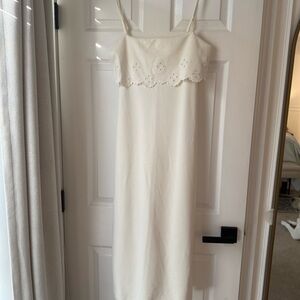 Zara white midi embroidered dress
